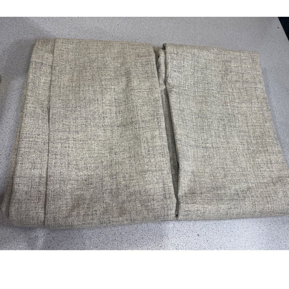 Neutral Linen Textured Curtain Panel Drapes Lined Insulated Blackout Privacy